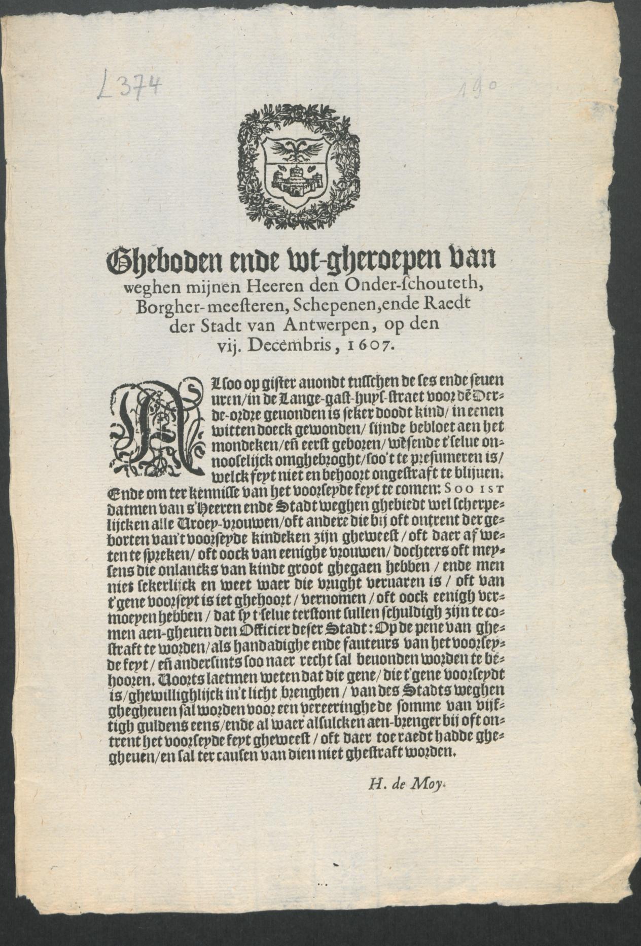 7 december 1604, Jan I Moretus, Antwerpen Nr. A 1843 II/434, L 374 (10 kopies)