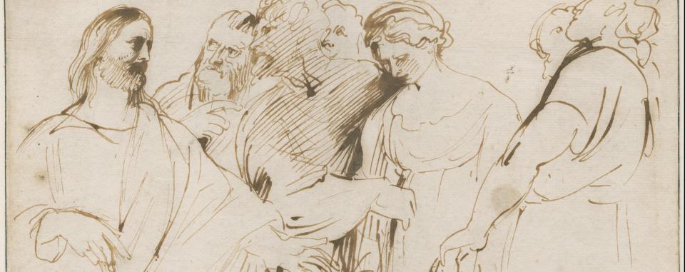 Christus en de overspelige vrouw, Van Dyck naar Titiaan