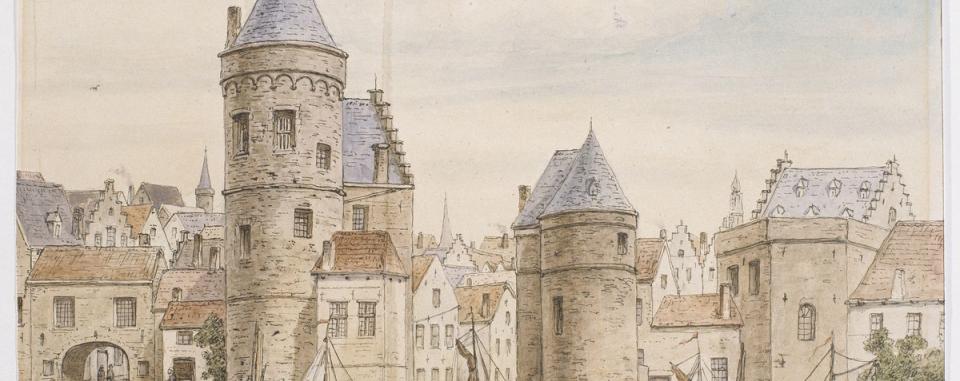 Jan Blauwbaardstoren aan de Sint-Jansvliet, Jozef Linnig, 1886