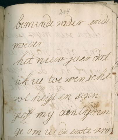 Brief van Franciscus Joannes Moretus aan zijn ouders, 31 december 1726 (MPM Arch. 609, p. 204)