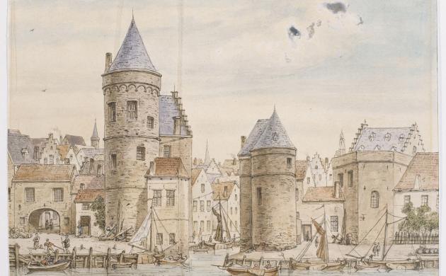 Jan Blauwbaardstoren aan de Sint-Jansvliet, Jozef Linnig, 1886